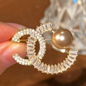 Chanel Style Gold Tone Brooch